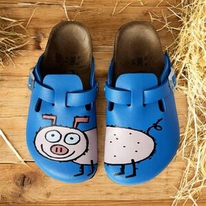 Birki’s By Birkenstock Pig Blue Slip On Clogs Unisex with Box | 10